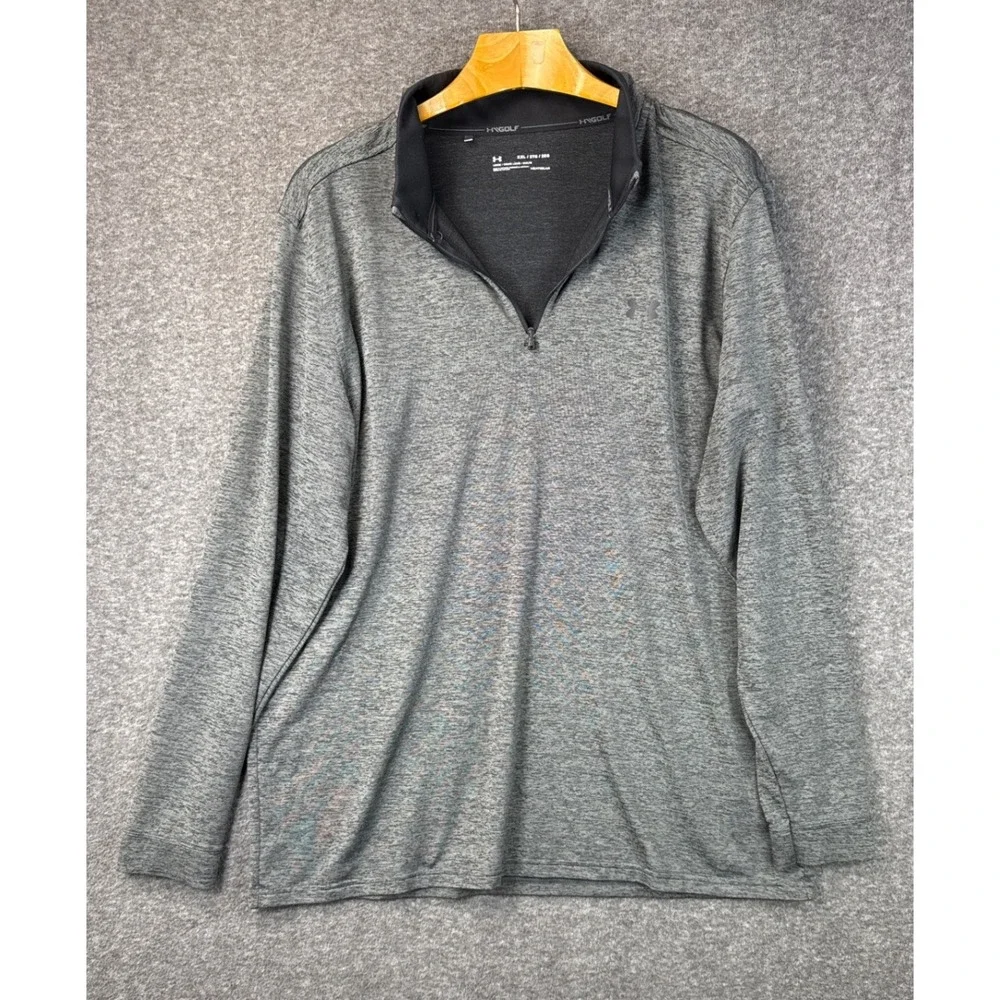 Under Armour Golf HeatGear Quarter Zip Pullover Gray Heather Mens XXL‎ Loose Fit
